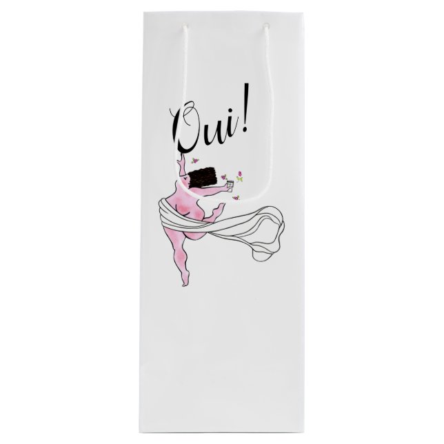 Bolsa de regalo de vino "Diva con curvas" (Anverso)