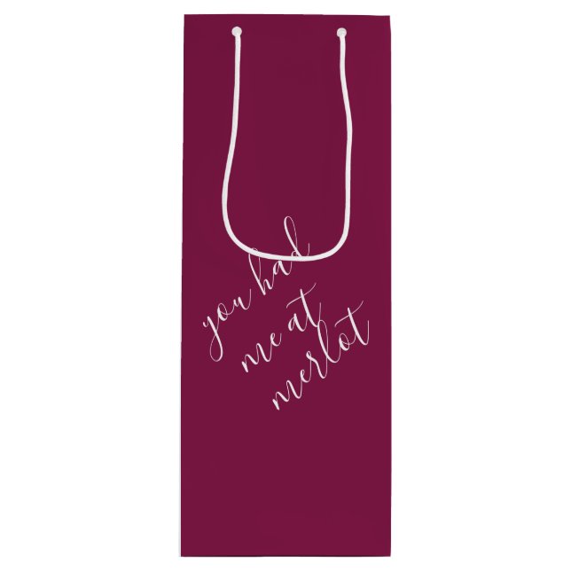 Bolsa de regalo de vino divertida Pun Burgundy (Anverso)