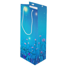 Bolsa de regalo de vino floral