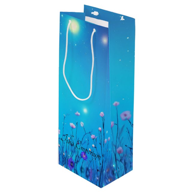 Bolsa de regalo de vino floral (Angulo Anverso)