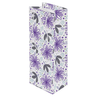 Bolsa de regalo de vino floral botánico de flores