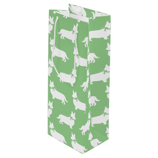 Bolsa de regalo de vino galés Corgi Puppy Dog Pemb (Angulo Anverso)