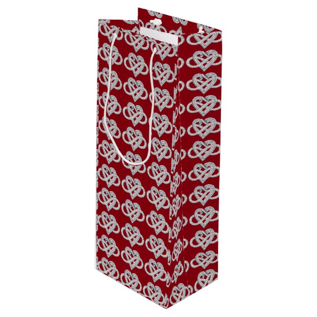 Bolsa de regalo de vino Infinity Heart (Angulo Anverso)