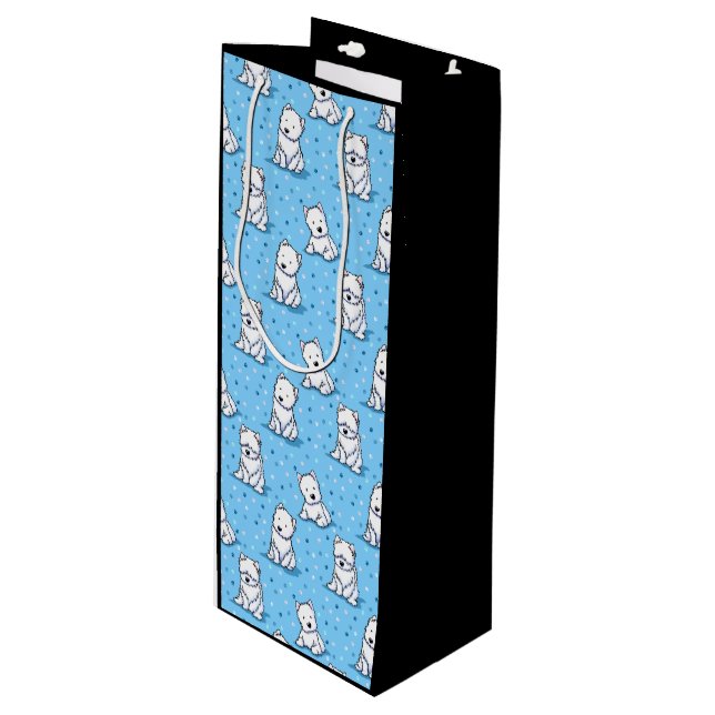 Bolsa de regalo de vino KiniArt Westies (Angulo Anverso)