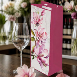 Bolsa de regalo de vino Magnolia Rosa