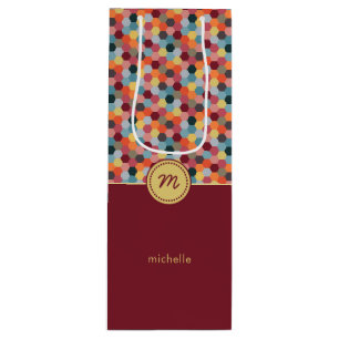 Bolsa de regalo de vino Monograma Geométrico Burgu
