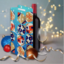 Bolsa de regalo de vino Navidad moderna y audaz