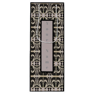 Bolsa de regalo de vino negro-blanco elegante