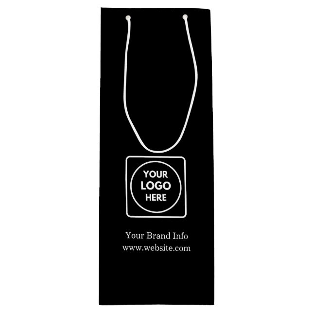 Bolsa de regalo de vino negro | Diseño de logotipo (Anverso)