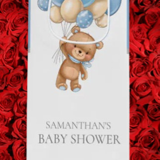 Bolsa de Regalo de Vino para Baby Shower Teddy Bea