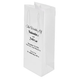 Bolsa de regalo de vino para boda en negro y blanc