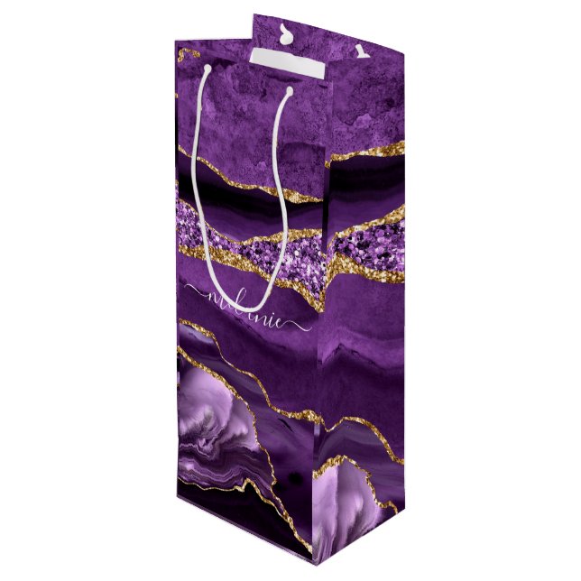 Bolsa de regalo de vino personalizada con tu nombr (Angulo reverso)