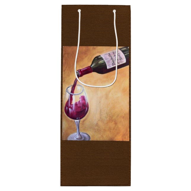Bolsa de regalo de Vino Pour - Elegante botella y  (Anverso)