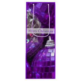 Bolsa de regalo de vino Purple Baubles Merry Chris