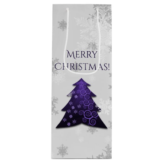 Bolsa de regalo de vino púrpura de árbol de Navida (Anverso)