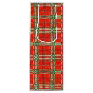 Bolsa de regalo de vino RED SCOTT TARTAN