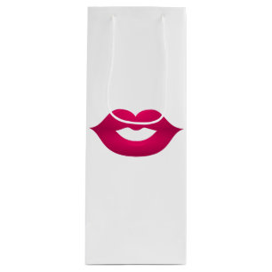 Bolsa de regalo de vino rosa oscuro brillante