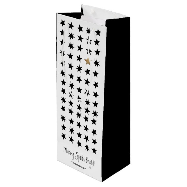 Bolsa de regalo de vino temática para Navidades es (Angulo reverso)