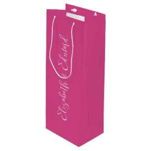 Bolsa de regalo de vino - Texto rosa y blanco