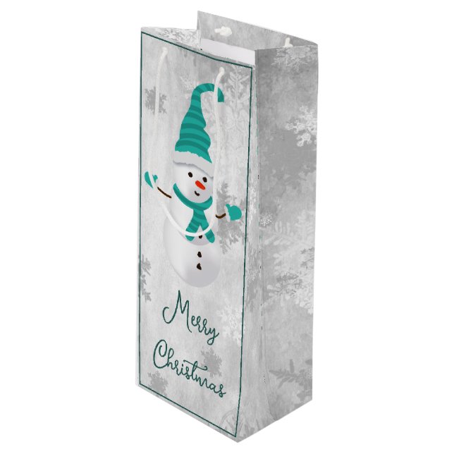 Bolsa de regalo de vino verde azulado de vacacione (Angulo Anverso)