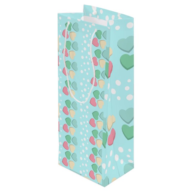 Bolsa de regalo de vino verde de menta (Angulo reverso)