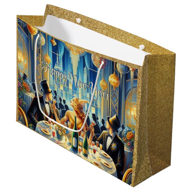 Bolsa de regalo de víspera de Año Nuevo Glamour y  (Angulo Anverso)