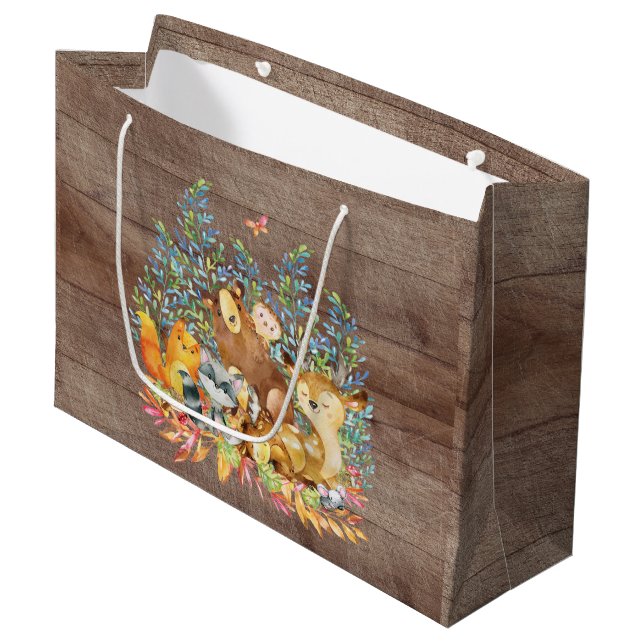 Bolsa de regalo de Woodland Animals Baby Shower (Angulo Anverso)