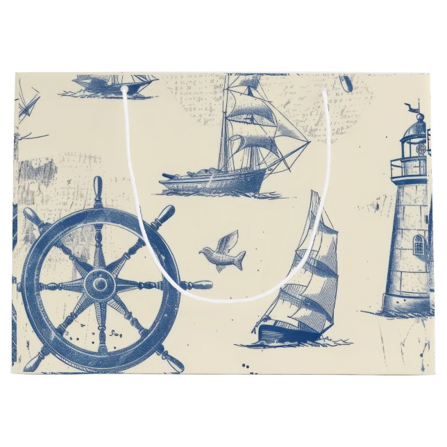 Bolsa de regalo decorativa con elementos marinos (Anverso)