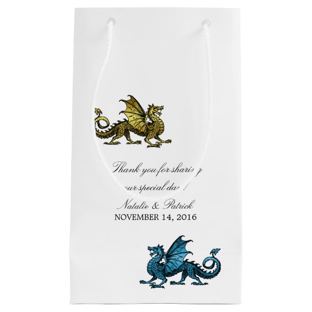 Bolsa de regalo del Boda del Dragón Azul dorado (Anverso)