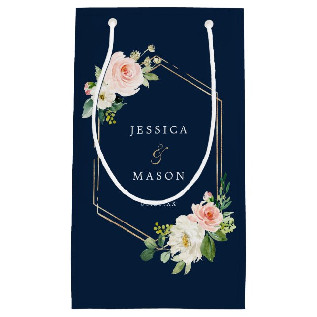 Bolsa de regalo del Boda del hotel Navy Blue Gold  (Anverso)