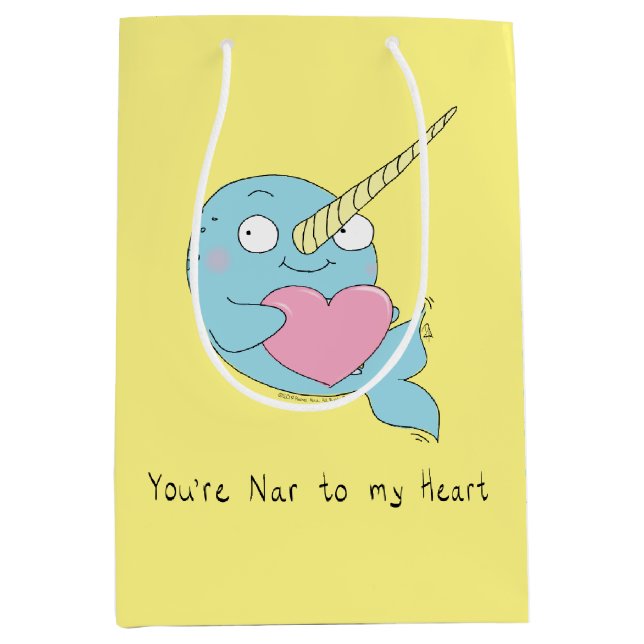 Bolsa de regalo del Día de San Valentín de Narwhal (Anverso)