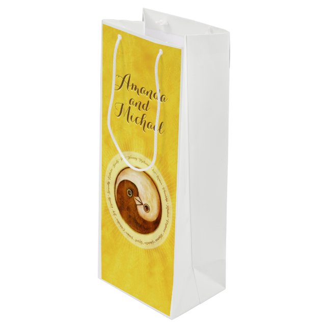 BOLSA DE REGALO DEL FRASCO DEL boda. Dove de la ar (Angulo Anverso)