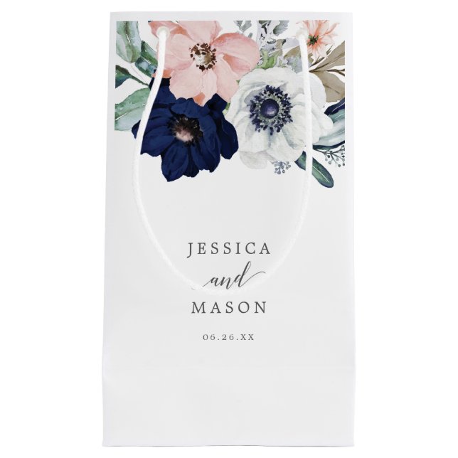 Bolsa de regalo del Hotel Boda Navy Blooms (Anverso)