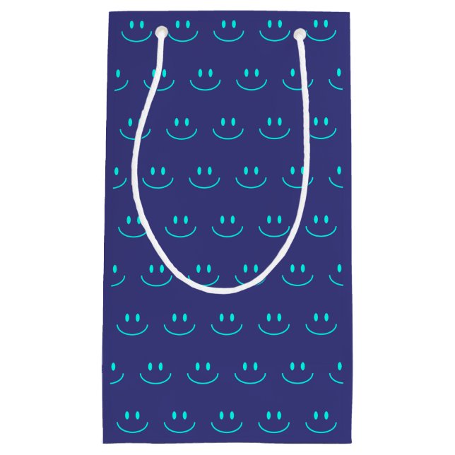 Bolsa de regalo del patrón de sonrisa azul y turqu (Anverso)