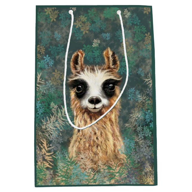 Bolsa de regalo divertida con llama curiosa (Anverso)