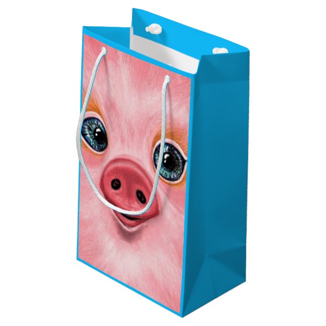 Bolsa de regalo divertida de cerdito bebé feliz -  (Angulo reverso)