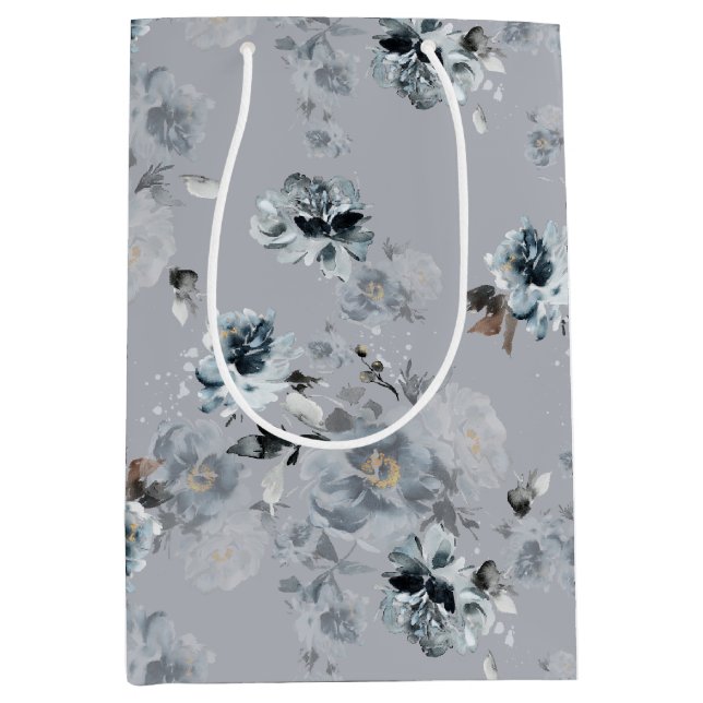 Bolsa de regalo Dusty Blue Floral (Anverso)