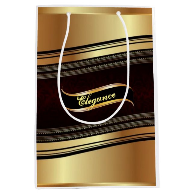 Bolsa de regalo elegante de Boda de oro Groomsmen (Anverso)