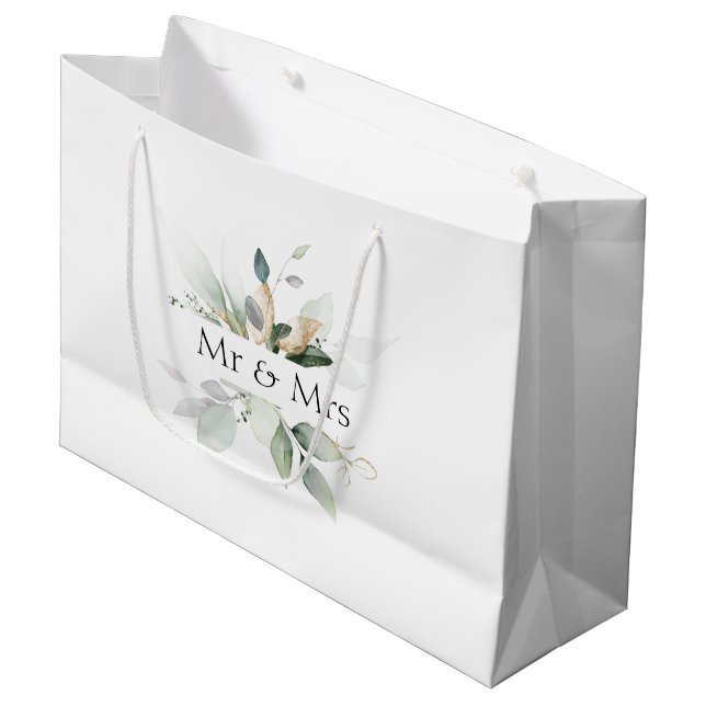 Bolsa de regalo elegante de boda Sr & Sra Vegetaci (Angulo Anverso)
