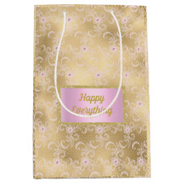 Bolsa de regalo elegante de encaje rosa dorado