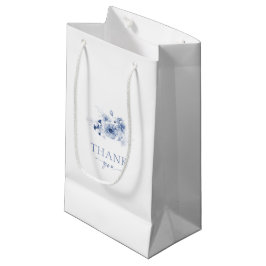 Bolsa de regalo floral azul polvoriento