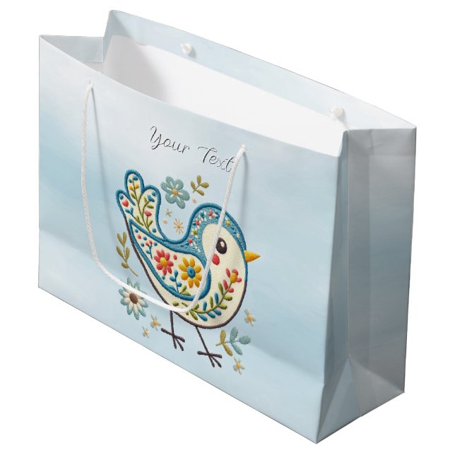 Bolsa de regalo floral Blue Bird (Angulo Anverso)