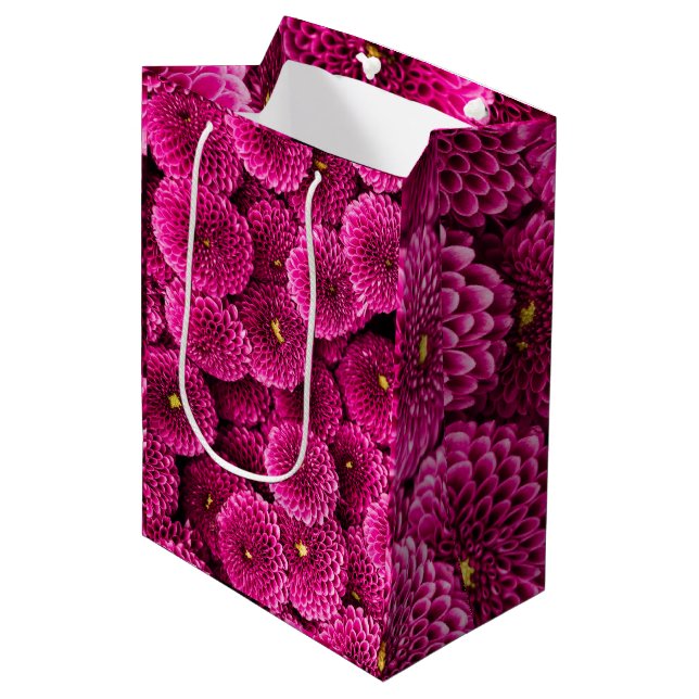 Bolsa de regalo floral de crisantemo magenta (Angulo Anverso)