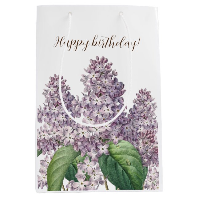 Bolsa de regalo floral de lilacas de época (Anverso)