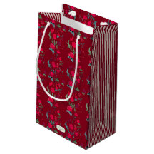 Bolsa de regalo floral de Wassail roja profunda