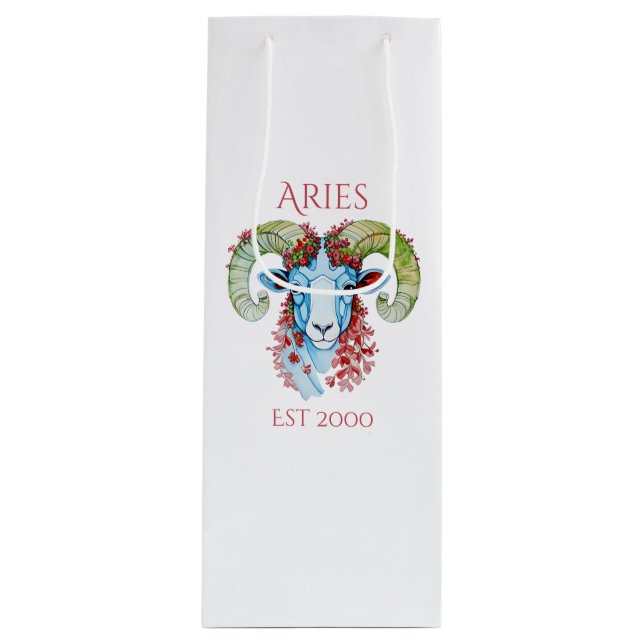 Bolsa de regalo floral personalizada del año para  (Anverso)