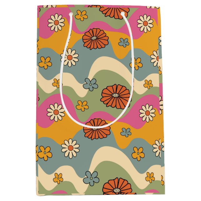 Bolsa de Regalo Floral Retro inspirada en los años (Anverso)