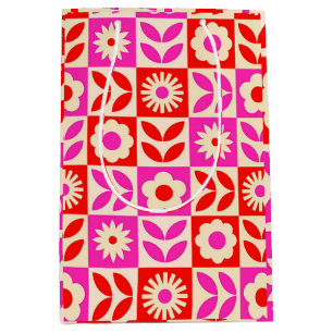 Bolsa De Regalo Floral Retro Mediana Bolsa Tote Co