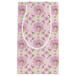 Bolsa de regalo floral rosa y verde nostálgico