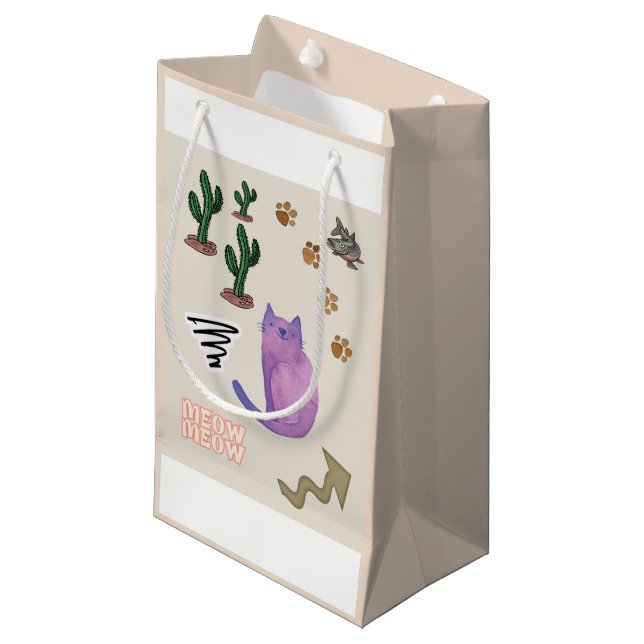 Bolsa de regalo Gato Fish Cactus Meow Paws (Angulo Anverso)